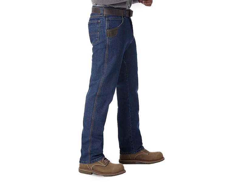 Wrangler Riggs Workwear Mens Five Pocket Jeans, Mid Stone, 38W x 30L US