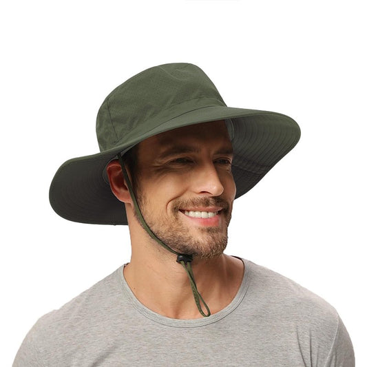 Rosoz Sun Hat for Men Women Cooling Boonie Hats Breathable Wide Brim Fishing Bucket Hat Beach Hat Safari Hiking Garden Summer UV Protection Black