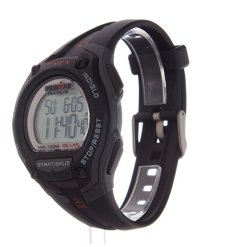 Timex Men's T5K417 Ironman Classic 30 Oversized Black/Gray/Red Resin Strap Watch