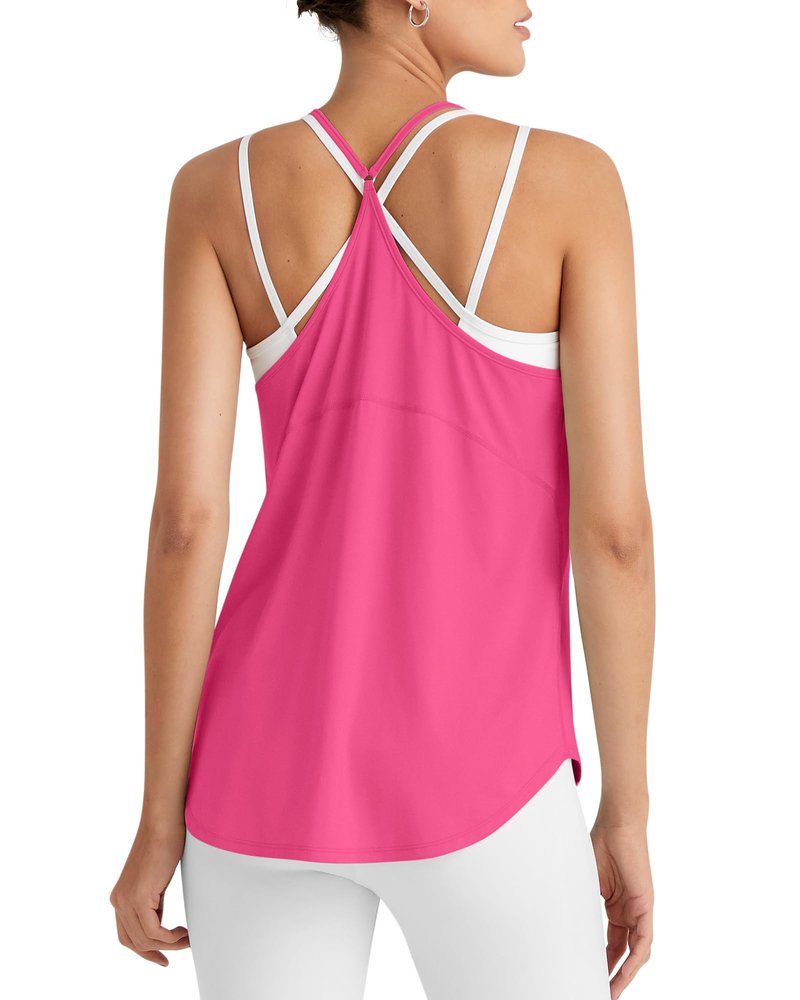 G4Free Workout Tank Tops Woman Lightweight Razor Back Tanks Athletic Sports Running Yoga Top Loose Fit (Hot Pink,M)