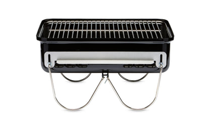 Weber Go-Anywhere Charcoal BBQ/Portable Grill with Folding Legs, Compact Design for Camping & Picnics, Durable Enamel, Precise Airflow Control, 42 x 26 cm Cooking Area, Black