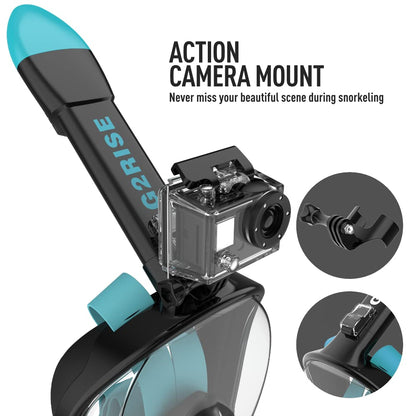 G2RISE Full Face Snorkel Mask Adults Snorkeling Set Gear for Kids with Detachable Camera Mount, Safe Breathing, Anti Fog Anti Leak