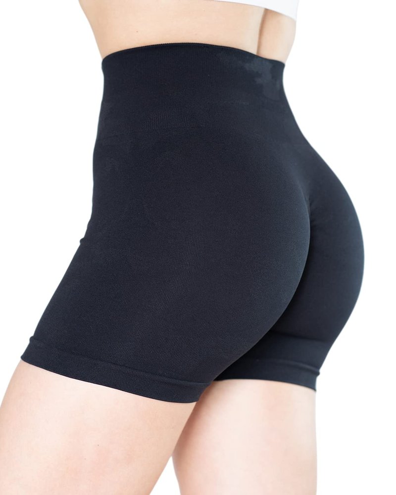 AUROLA CAMO Collection Workout Shorts for Women Subtle Logo Seamless Scrunch Gym Yoga Running Active Short,Camo-Black Ash,M