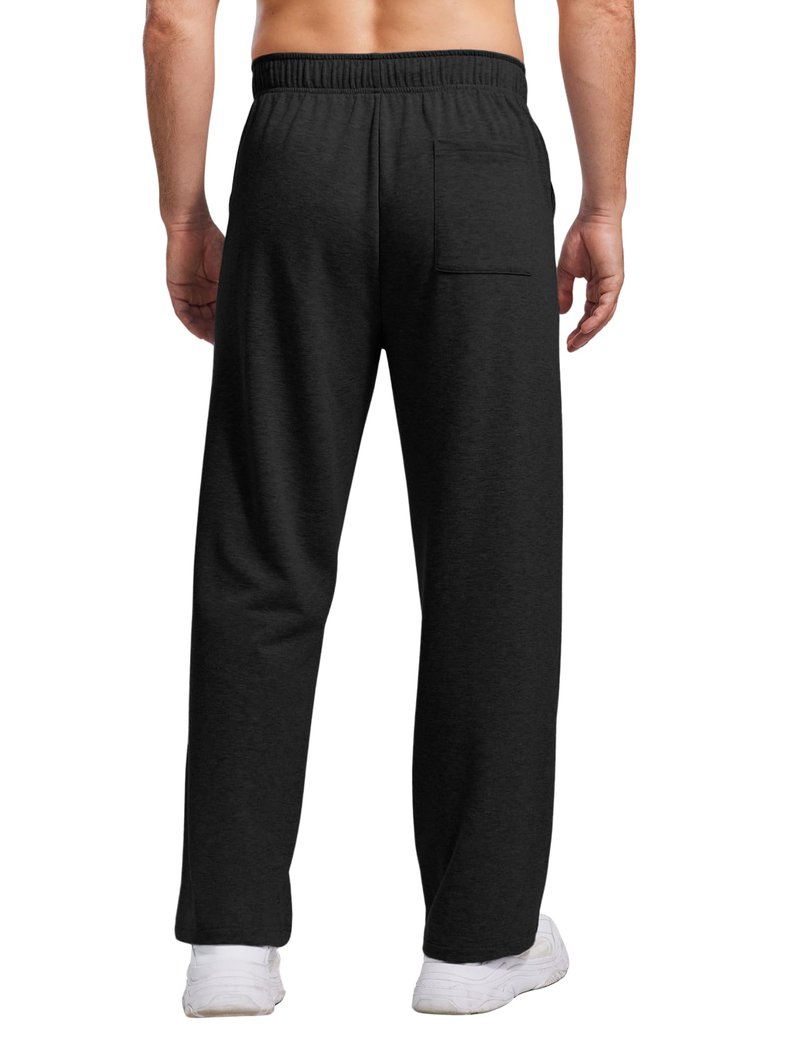 PINSPARK Men's Lightweight Sweatpants Cotton Yoga Pants Baggy Sweat Pants Open Bottom Lounge Jogger Sweatpants with Pockets