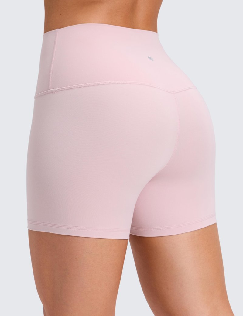 CRZ YOGA Butterluxe Biker Shorts 4'' - High Waisted Booty Workout Volleyball Yoga Womens Spandex Pink Haze XX-Small