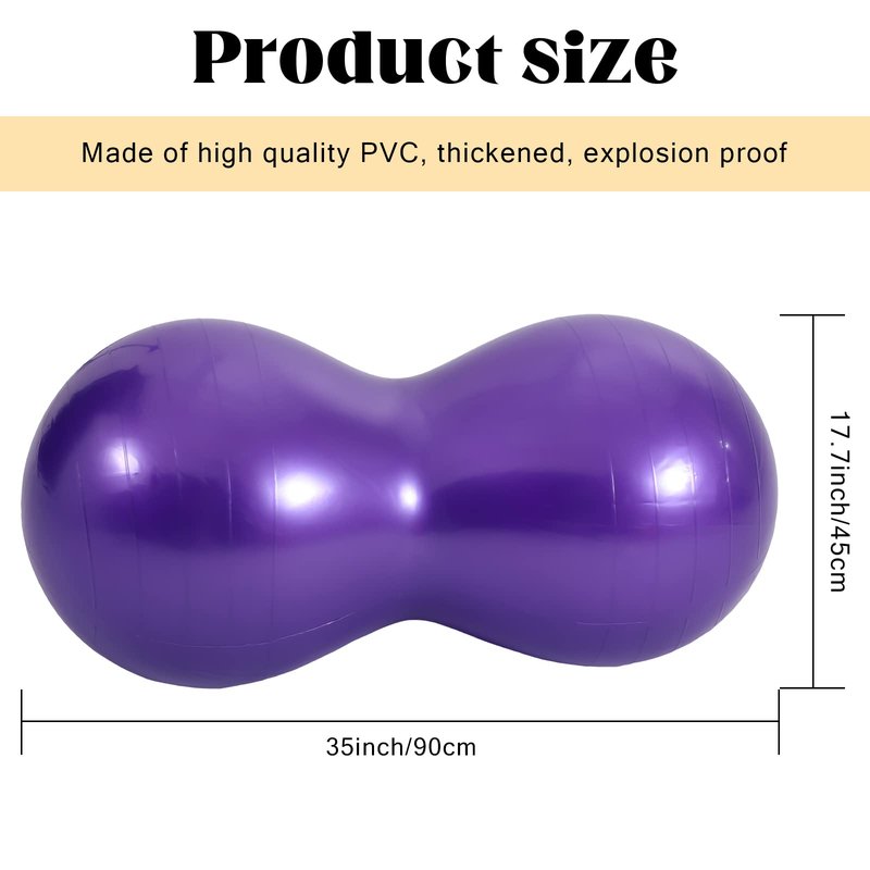 Outus 2 Pcs Peanut Ball 35 x 17.7 Inch Balance Stability Sitting Ball Yoga Ball Chair Exercise Ball Pump Sensory Seat Sensory Room Equipment for Autistic Kids Physical Therapy Core Strength Training