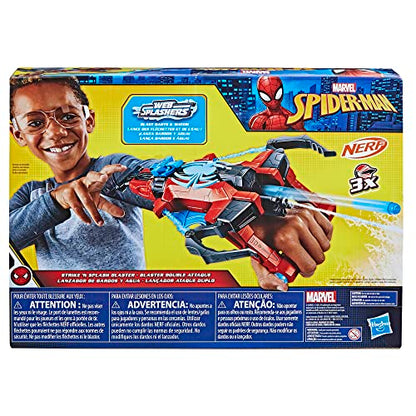 Marvel Spider-Man Spider Strike ‘N Splash Blaster, Super Hero Toys for Kids, Ages 5 and Up, Nerf Blaster for Kids, Water Blast Feature