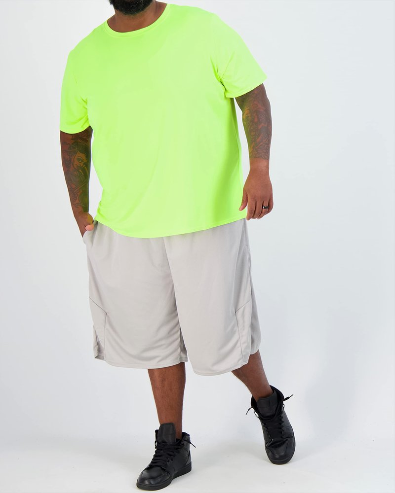Real Essentials 3 Pack: Men’s Big & Tall Short Sleeve Dry Fit Crew Neck T-Shirt - Gym Workout Athletic Running Tee, Set 7, 5X, Pack of 3