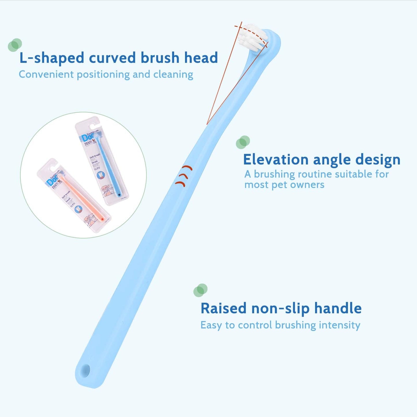 2 Pack Dog and Cat Toothbrush Kit - Mini Head Soft Brush for Deep Clean - Suitable for Puppy, Kitten, Small Pets - Portable Travel Friendly and Easy to Use