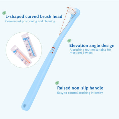 2 Pack Dog and Cat Toothbrush Kit - Mini Head Soft Brush for Deep Clean - Suitable for Puppy, Kitten, Small Pets - Portable Travel Friendly and Easy to Use