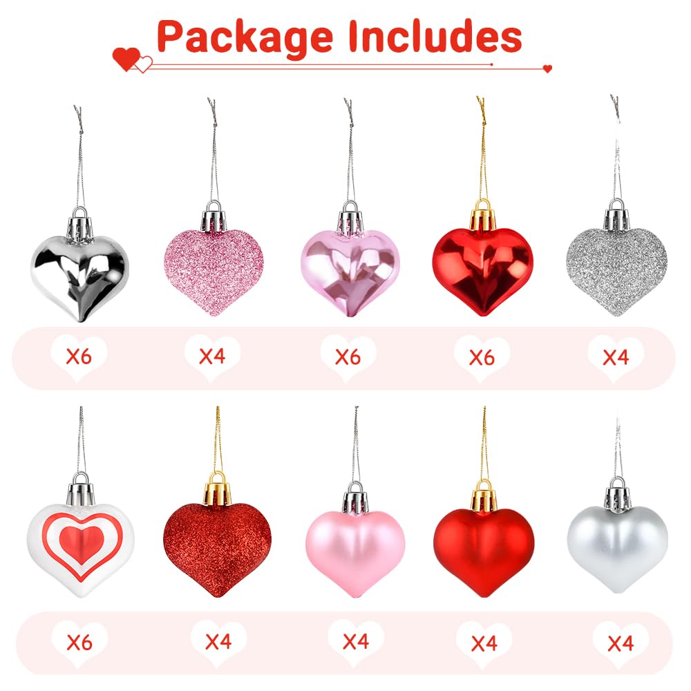 AKEROCK Valentines Day Door Decorations, 3D Heart Shaped Wooden Hanging Sign for Valentines Decorations or Wall Decor