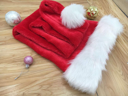 ALIMITOPIA 5 Feet Long Christmas Santa Hat,Overlength Plush Christmas Santa Claus Xmas Long-tail Cap Hat(One Size Fits All,Red)