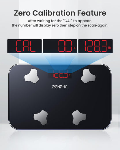 RENPHO Travel Scale for Body Weight, Mini Bathroom Scale for Body Fat, Portable Digital Weight Scale for Traveling, 13 Body Composition Analyzer Sync with Smart App, 400 lbs, 11.02" x 7.09", Elis Go