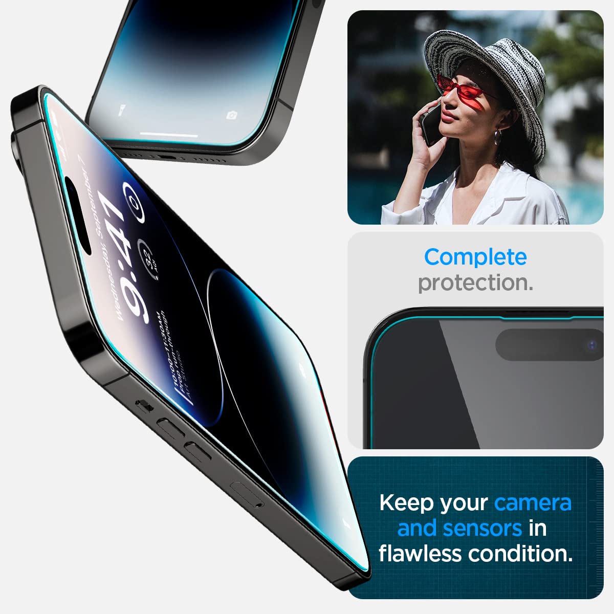 Spigen Tempered Glass Screen Protector [GlasTR EZ FIT] designed for iPhone 14 Pro Max [Case Friendly] - Sensor Protection / 2 Pack