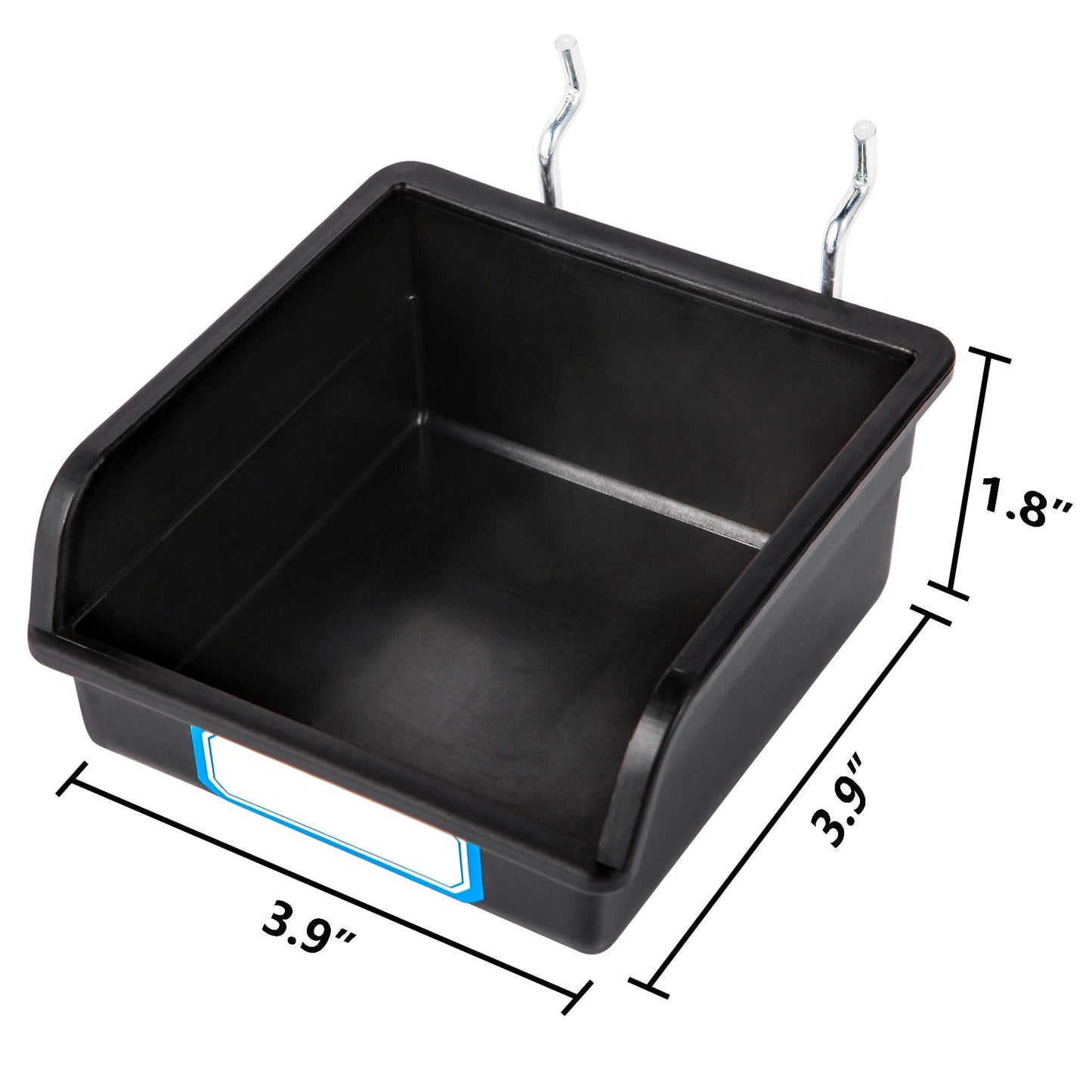 FRIMOONY Pegboard Bins with Hooks and Labels, for Organizing Accessories, 10 Packs, Black