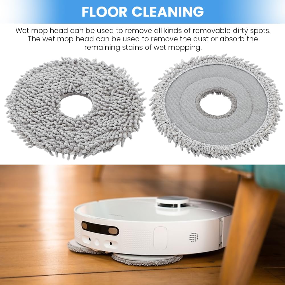 8pcs Mop Pads Compatible with Roborock Q Revo/Qrevo MaxV Robot Vacuum Cleaner, roborock mop pads, Spin Cleaning Pads Replacement Accessories