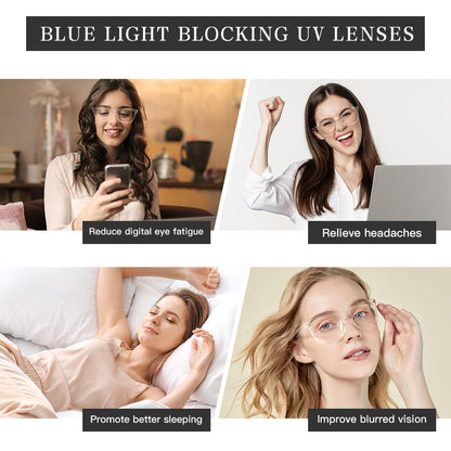 Blue Light Blocking Glasses for Women & Men - Clear Gaming Eye Glasses