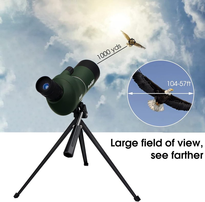 SVBONY SV28 Spotting Scope - 15-45x50mm Zoom Lens, Waterproof & Fogproof for Bird Watching | Tripod & Phone Adapter Included