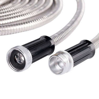 Beaulife Metal Garden Hose 50 ft Flexible No Kink Lightweight RV Drinking Water Hose Extension Leader Hose Heavy Duty Outdoor