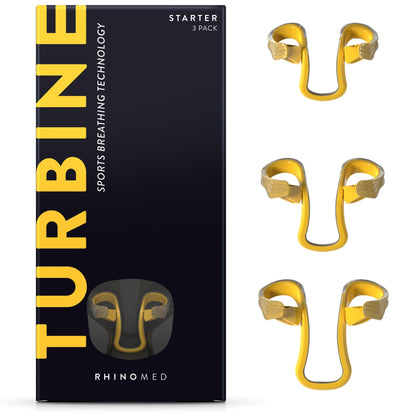 Turbine Nasal Dilator for Athletes - Pack of 3 Starter Turbine Dilators Designed for Athletic Training - Increase Airflow To Lungs by 38% During Exercise, Sports Training, Cycling & Running