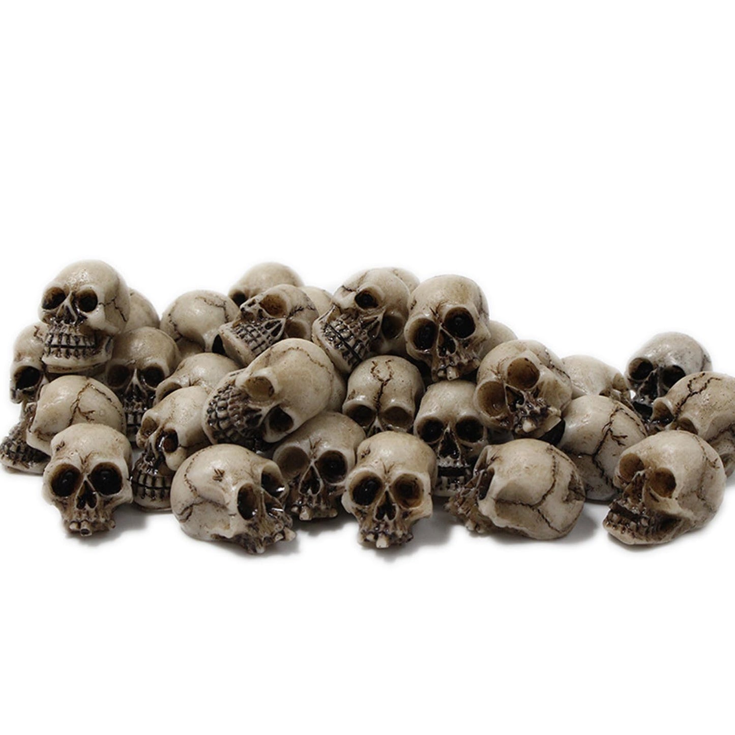 BinaryABC Mini Skull Figurine Miniature Skeleton Head Table Decor,Halloween Micro Landscape Figure,Halloween Prank Props,Haunted Dollhouse Accessories,20PCS