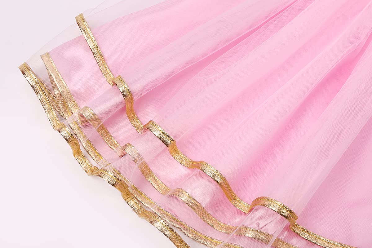 Gomukot Kids Cowgirl Costume for Girls Halloween Western Rodeo Dress Up (Pink, 3-4T)