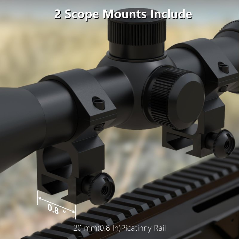 FITSAFE 3-9x40 Rifle Scope|Reticle Crosshair Scope with 20mm Picatinny Mounts|Aluminum 1 Inch Tube|Lightweight Hunting Scope