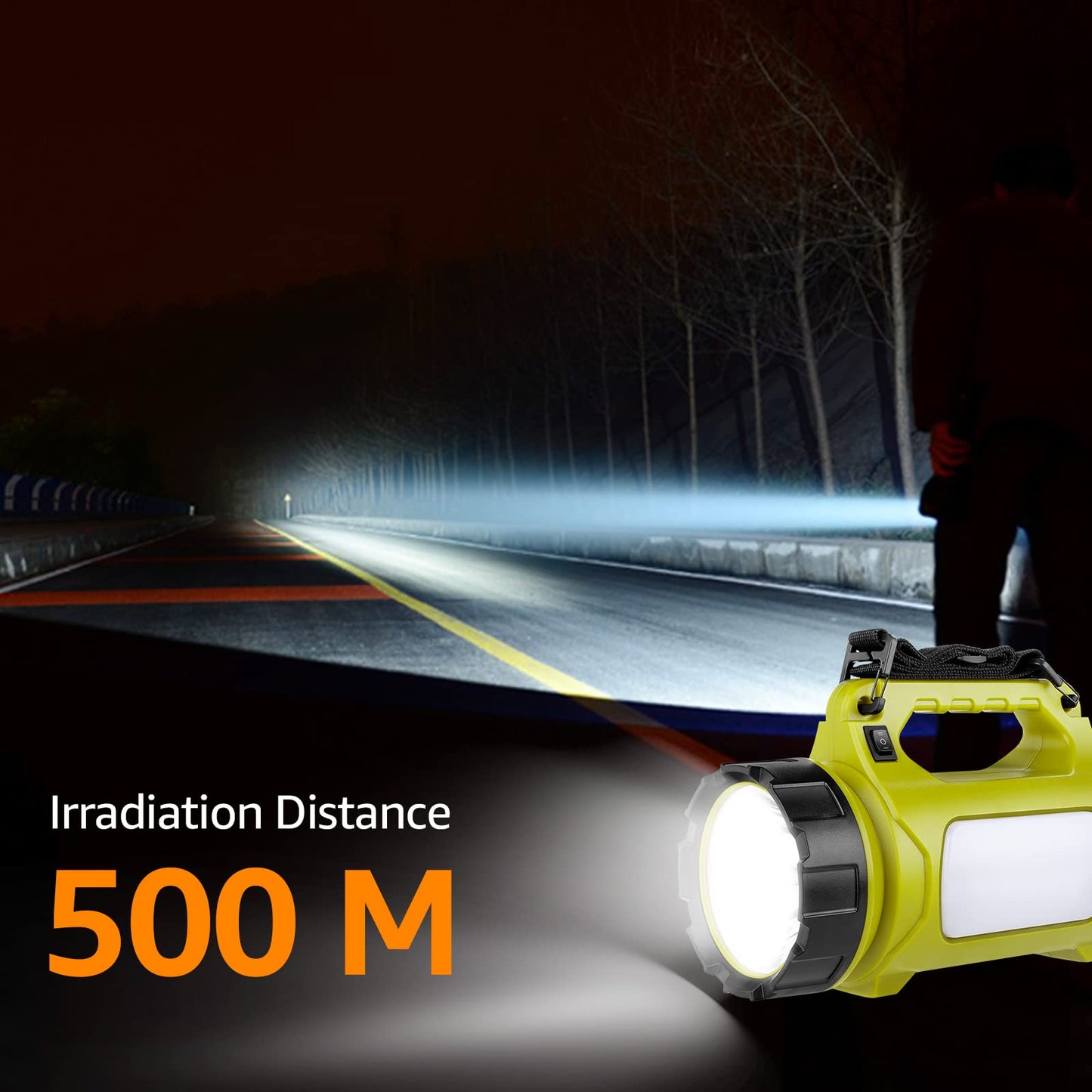 LE Rechargeable Camping Lantern, 1000 Lumen Bright LED Torch Rechargeable, 5 Modes Outdoor Searchlight with 3600mAh Power Bank, Portable Work Light for Hiking, Fishing, Power Cuts, Emergency and More