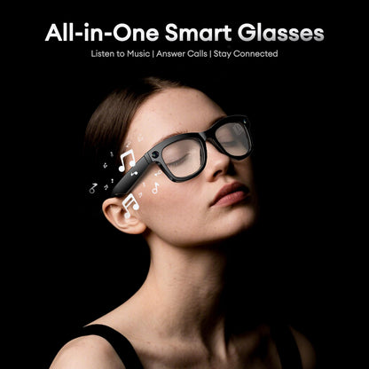 AI Smart Glasses, Bluetooth 5.4 Translation Glasses with 144 Language & Accents, Blue Light Filtering Lenses, Multifunctional Smart Glasses for Men Women, Travel Meeting Trade Business HY-C8 White