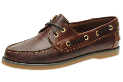 Jim Boomba Boat Shoe - Deck Shoe Cooba Style - Mahogany Brown (UK 12.0)