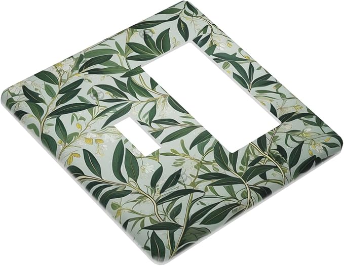 Botanical, Foliage, Leaves, Greenery, Plant Pattern, Nature-Inspired, Green Leaves, Branches, White Flowers, Yellow Accents, Natural Design