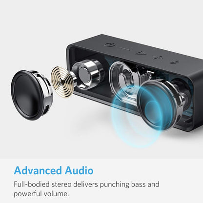 Anker Soundcore Bluetooth Speaker Upgraded Version with 24H Playtime, IPX5 Waterproof, Stereo Sound, 66ft Bluetooth Range, Built-In Mic, Portable Wireless Speaker for iPhone Samsung