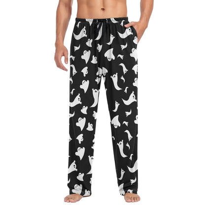 JHKKU Halloween Ghosts Pajama Pants for Men's Soft Comfy Sleepwear Lounge Lightweight Pj Bottoms with Pockets Drawstring, Large