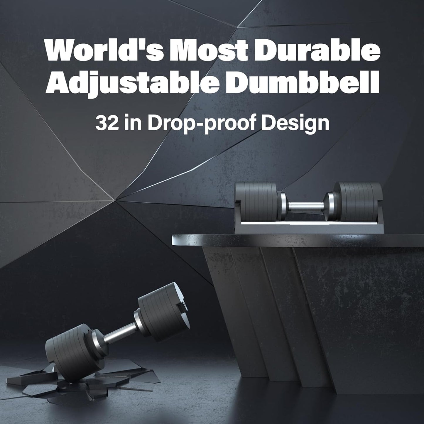 SNODE AD80 Drop Proof 80 lbs Adjustable Dumbbell Set -Adjustable Weights with Cast Iron Plates and Cradle, Knurled Handle, Fast Adjust, Compact Home Gym Equipment for Bench & Press