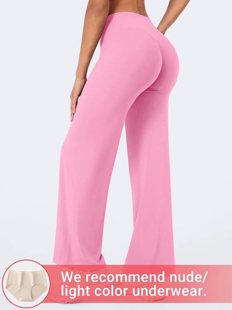 YEOREO Workout Leggings Womens No Front Seam Straight Leggings 29" High Waist Buttery Eddiy Gym Yoga Pants Bubblegum Pink XS