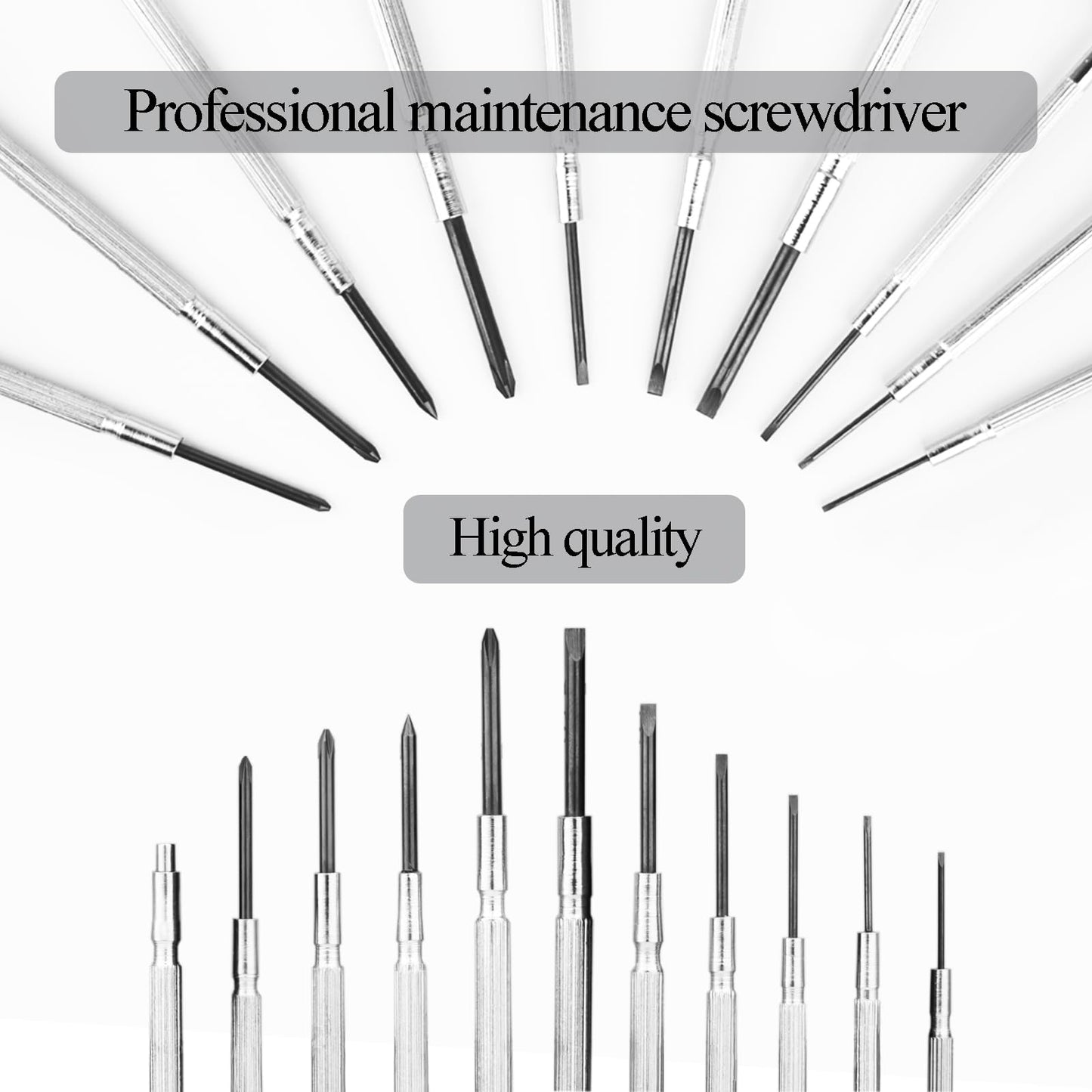 11PCS Small Precision Screwdriver Set, Premium Mini Screw Driver Set Kit, 6 Different Sizes of Flat Head Philips Screwdrivers for Watch, Eyeglasses, Electronics, Repair Box