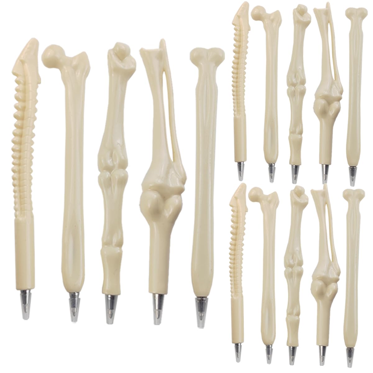 GXXMEI 15PCS Bone Pens Skeleton Finger Ballpoint Pen Novelty 0.5mm Blue Ink Pens for Doctor Nurses Kid Present Party Favor Halloween School Office Party