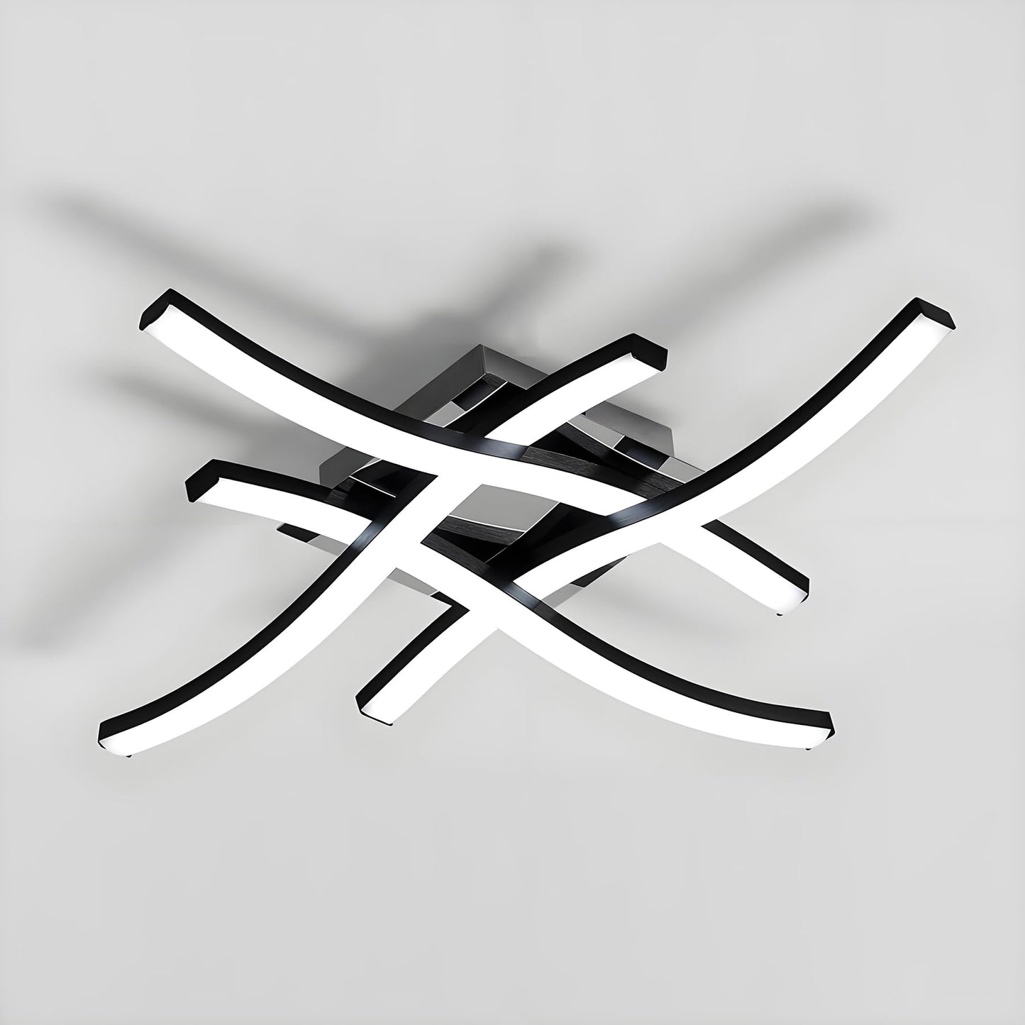 Goeco Modern LED Ceiling Light, 14 Inch 6500K Cool White Curved Design Black Aluminum Flush Mount Ceiling Light for Bedroom, Kitchen, Hallway, Dining Room, Laundry Room