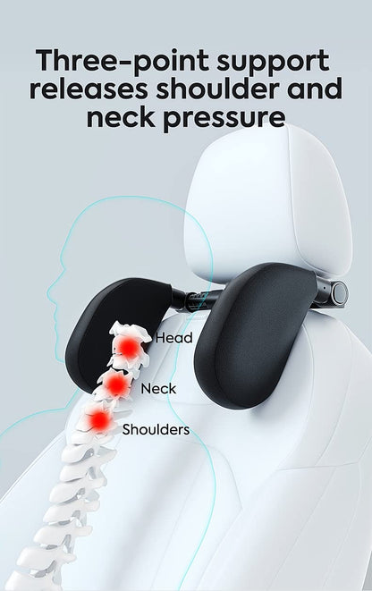 ZOKOE neck pillow kids headrest car kids Quick installation and removal in 1 minute Breathable and soft Supports head and neck Travel Sleep side pillow for adults (Black)