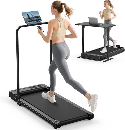 Walking Pad Treadmill for Home - Compact Folding Electric Treadmill with Handle for Small Spaces | Quiet Mini Indoor Design