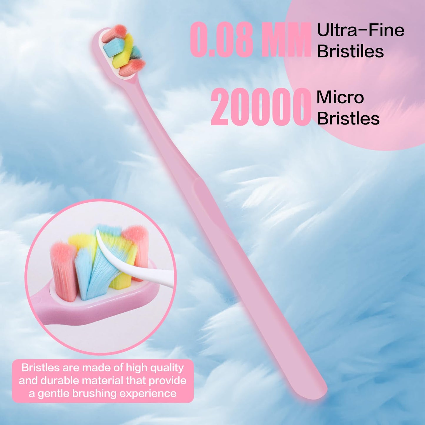 Tetragonal tree 6 Count Extra Soft Toothbrushes | Periodontist-Designed Tapered Bristles for Sensitive Teeth and Receding Gums | Plaque Remover Toothbrushes in Bucket Packaging - Colors May Vary