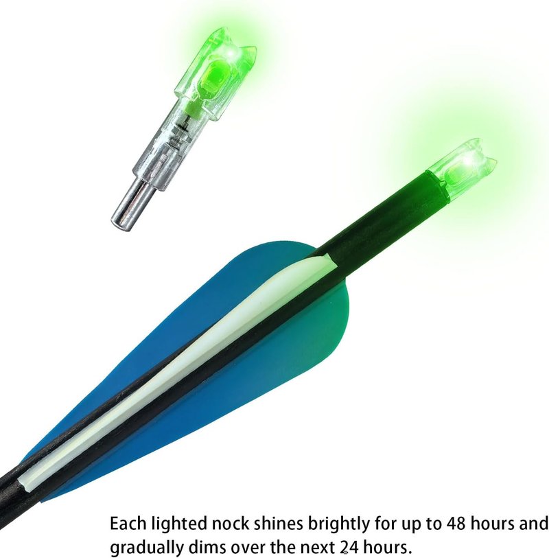 Lighted Nocks for Crossbow Arrows - 18PCS High Visibility LED Half-Moon Knocks | Fits .252-.305 ID