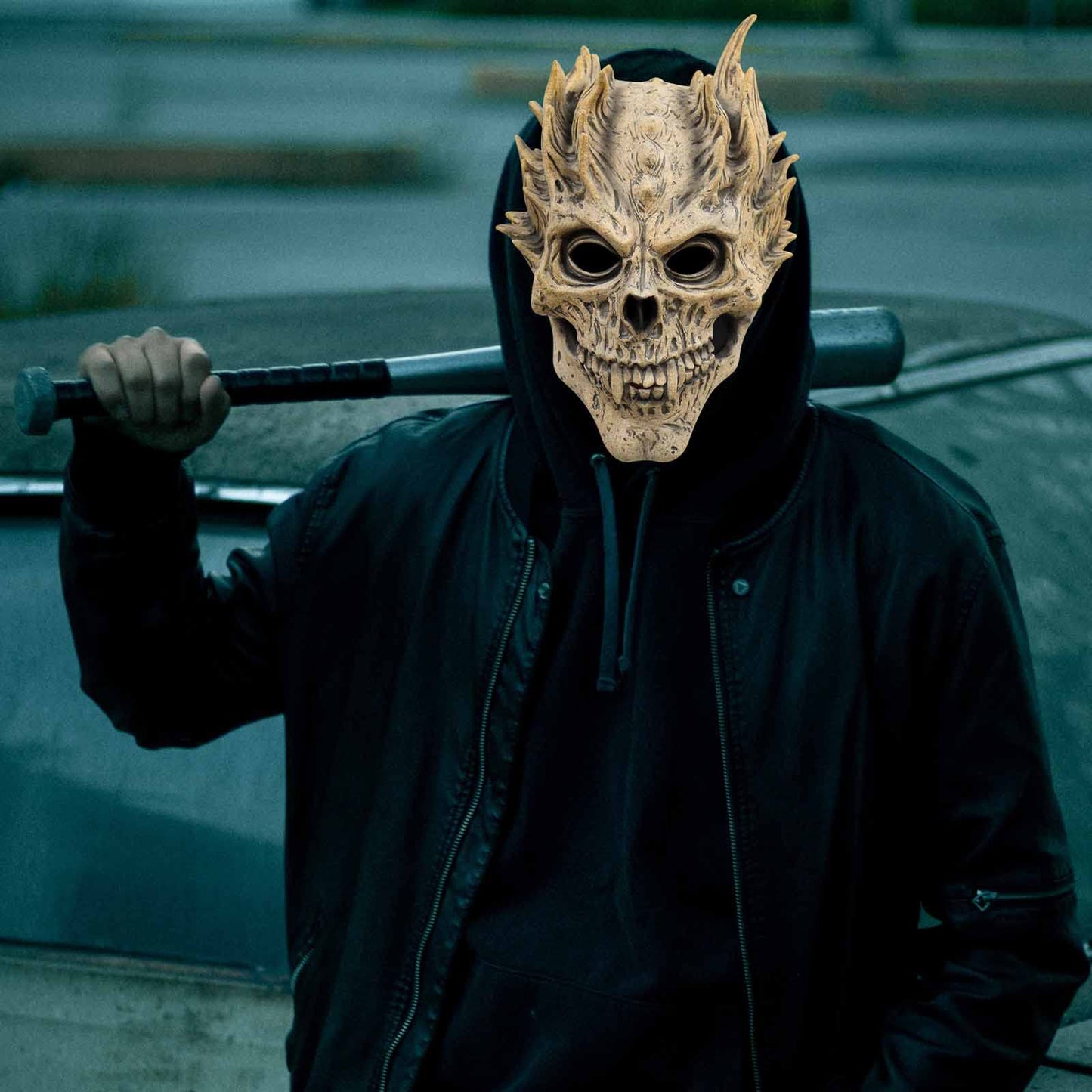 EJWCIG Full Head Skull Mask, Skeleton Mask for Men & Women - Deluxe Latex Helmet Cosplay Party Props