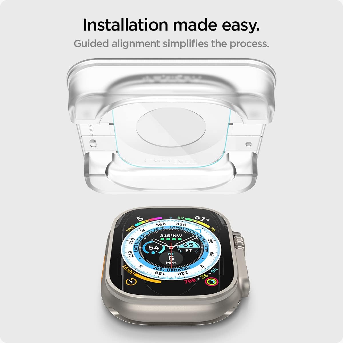 Spigen Tempered Glass Screen Protector [Glas.tR EZ Fit] designed for Apple Watch Ultra 3 / Ultra 2 / Ultra (49mm) - 2 Pack