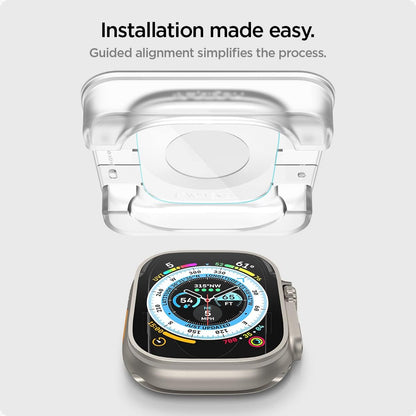 Spigen Tempered Glass Screen Protector [Glas.tR EZ Fit] designed for Apple Watch Ultra 3 / Ultra 2 / Ultra (49mm) - 2 Pack