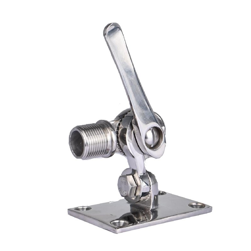 NovelBee Marine VHF Antenna Mount,316 Stainless Steel Antenna Adjustable Base Bracket Holder for Boats
