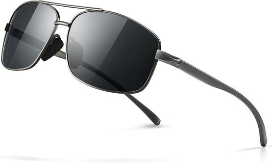 SUNGAIT Ultra Lightweight Polarized Sunglasses for Men - UV400 Protection, Stylish Rectangular Design
