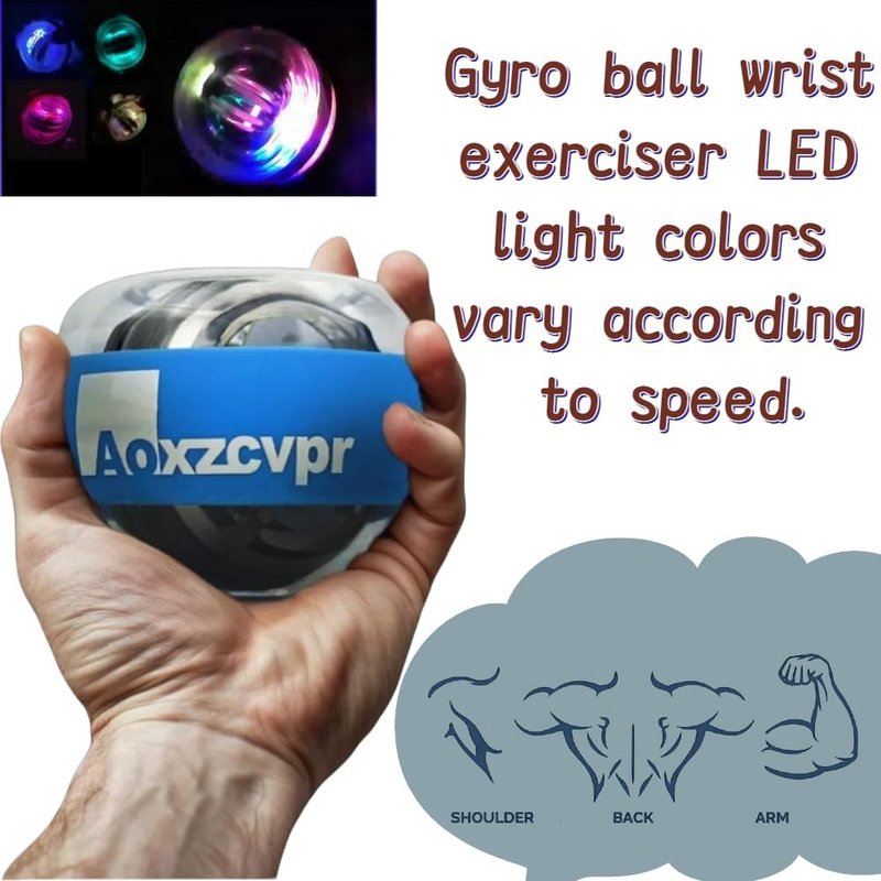 Power Wrist Ball - Auto Start Gyro Gyroscope Torque Ball with LED Lights | Hand Trainer for Sports Enthusiasts