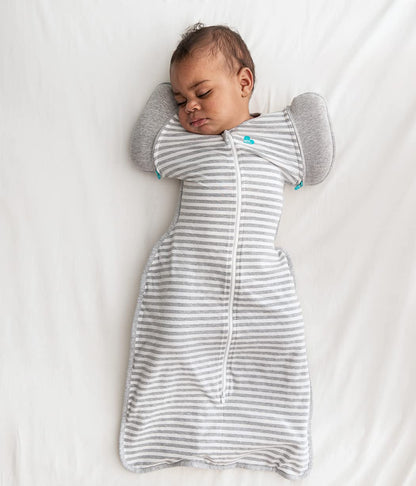 Love To Dream Swaddle Up Transition Bag, Medium 6-8.5 kg, Grey, Snug Fit, Zip-Off Wings, 1.0 Tog Suitable for Moderate Temperature (20-24°C), Machine Washable & Double Zip for Easy Nappy Change