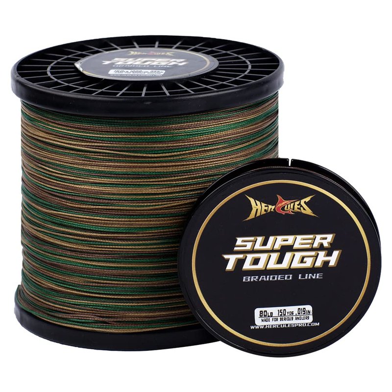 HERCULES Super Tough Braided Fishing Line 160 pounds Test Camouflage 160LB (500 Yards) - 8 Strands